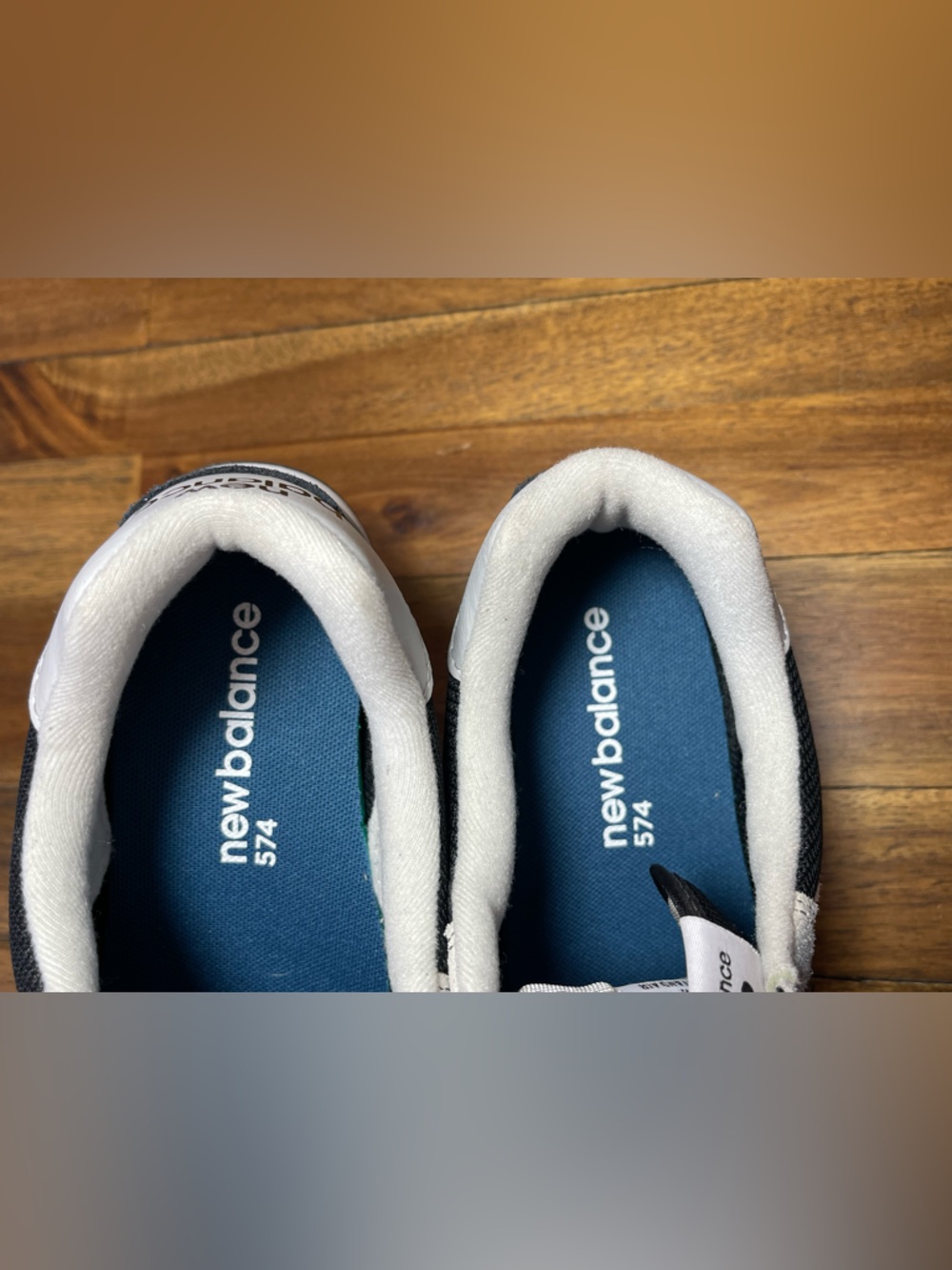 New Balance Classic 574 Black Suede & Light Gray Trim Sneakers - Picture 5 of 12